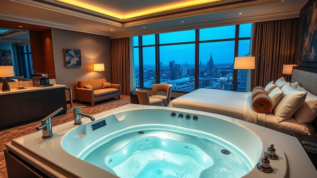 סוויטה יוקרתית עם ג'קוזי במלון הברון